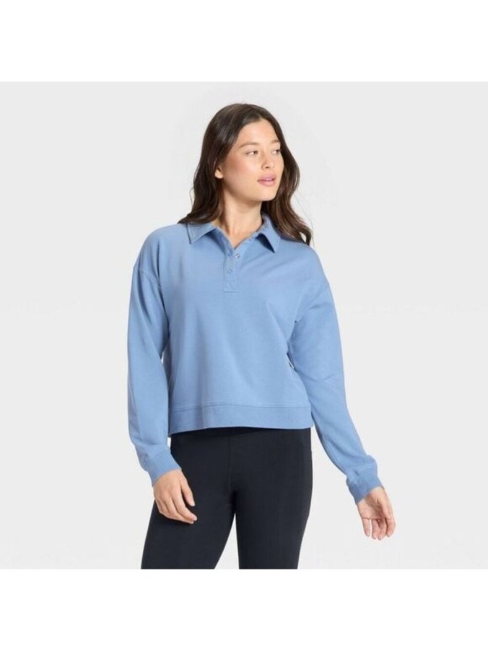 All In Motion size XXL  Women's Modal French Terry Polo Sweatshirt NEW with tags